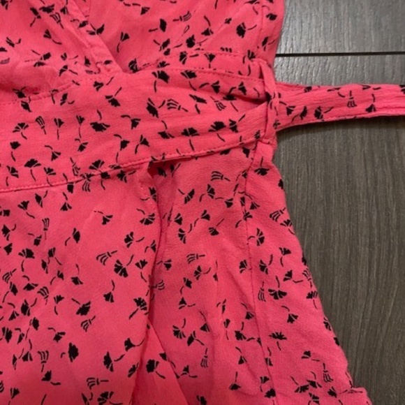 🩷GANNI Barra Hot Pink Crepe Wrap Balloon Sleeve Blouse Size EU 34 / US 2 - Picture 5 of 11